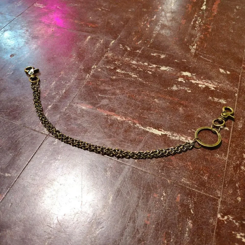 Wallet Chain y2k Fine Curb Link Oxidized Brass